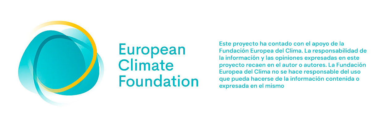Este proyecto ha contado con el apoyo de la Fundación Europea del Clima. La responsabilidad de la información y las opiniones expresadas en este proyecto recaen en el autor o autores. La Fundación Europea del Clima no se hace responsable del uso que pueda hacerse de la información contenida o expresada en el mismo.